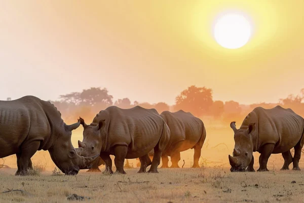 view-wild-rhino-animal-its-natural-habitat at Ngorongoro crater